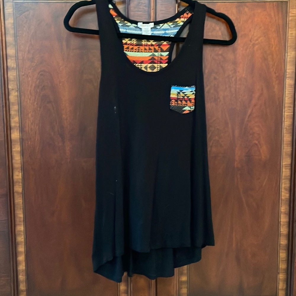 Bozzolo black racer back tank. Size medium